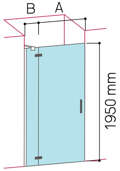 Glass 1989 Soho - Sprchový kout otevíravé dveře, velikost vaničky 80 cm, provedení pravé, profily chromové, čiré sklo, GQN0004T50R