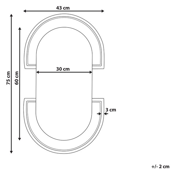 Zrcadlo STAINS 43 cm 75 cm Umělý ratan Přírodní