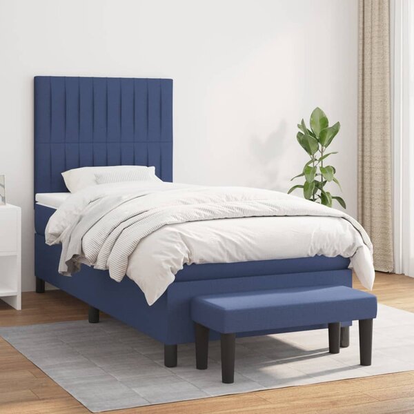 Box spring postel s matrací modrá 80x200 cm textil 3136715