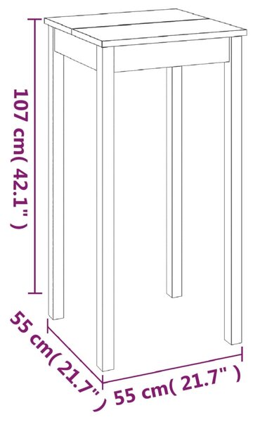 Barový stůl MDF černý 55 x 55 x 107 cm 240379