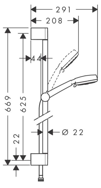 Hansgrohe MyClub 100 - Sprchová souprava Vario, bílá-chrom 26754402