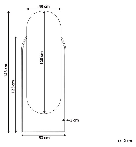 Zrcadlo NEVERS 53 cm 143 cm Umělý ratan Přírodní