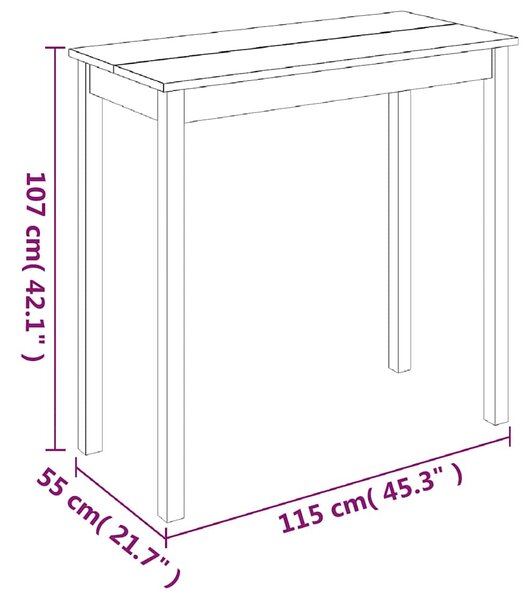 Barový stůl MDF černý 115 x 55 x 107 cm 240378
