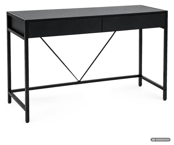 Kancelářský stůl LOFT PURE černý / černé nohy