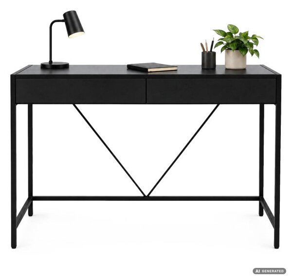 Kancelářský stůl LOFT PURE černý / černé nohy