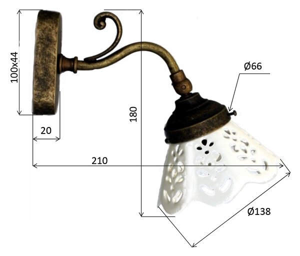 Sapho Sapho, BARI svítidlo E14, 40W, 230V, keramické stínítko, bronz, MC811