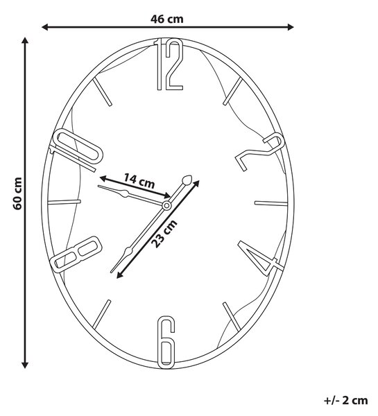 Nástěnné hodiny MEYNES 46 cm Kov Černá