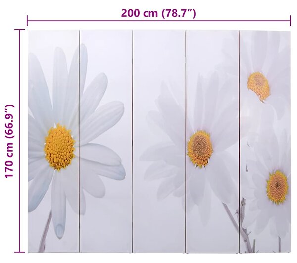 Skládací paraván 200 x 170 cm květina 240479