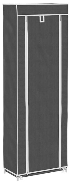 Látkový botník s dvířky - 57 x 29 x 162 cm - černý 240491