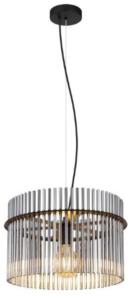 GLOBO 15698H GORLEY závěsné svítidlo D400mm 1xE27 matná černá, kouřová