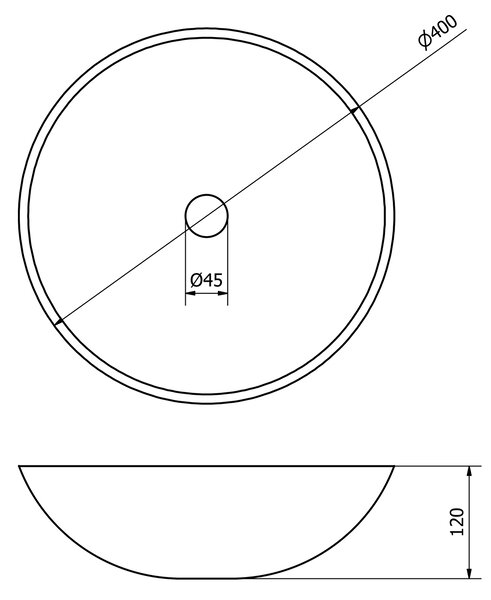 Sapho Sapho, BLOK kamenné umyvadlo průměr 40cm, bílý mramor, leštěný, 2401-34
