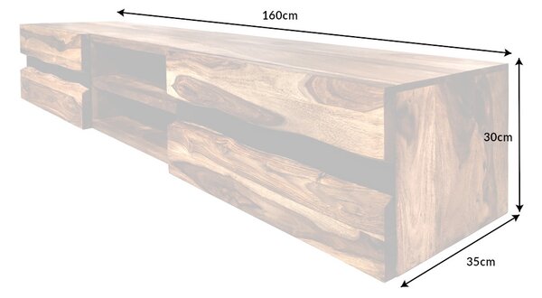 Designový závěsný TV stolek Argentinas 160 cm Sheesham