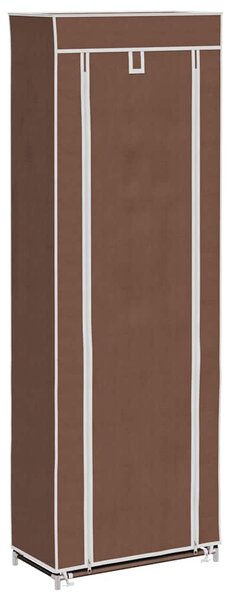 Látkový botník s dvířky - 57 x 29 x 162 cm - hnědý 240492
