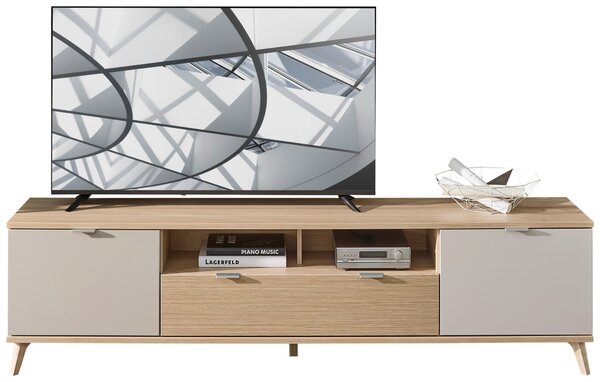KOMODA POD TELEVIZI, barvy dubu, kašmírová, 210/56/44 cm Stylife - TV stolky & komody pod TV