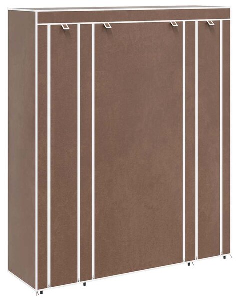 Látková šatní skříň s přihrádkami a tyčemi 45x150x176 cm hnědá 240496