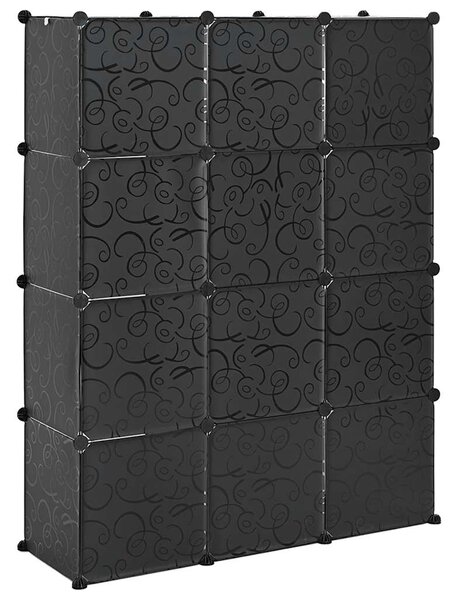 Modulární skříň s 9 přihrádkami 109x36,5x143 cm černobílá 240497