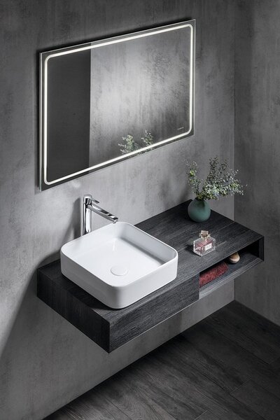 Sapho Sapho, BLADE keramické umyvadlo 40x11,5x40 cm, na desku, bez přepadu, WH050