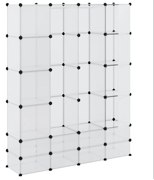 Modulární skříň s 18 přihrádkami bílá 37 x 146 x 180,5 cm 240502