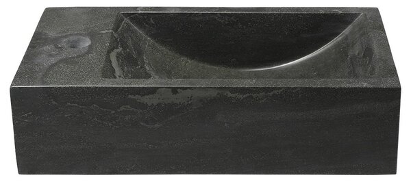 Sapho Sapho, BLOK kamenné umyvadlo 40x10x22 cm, otvor vlevo, černý Antracit, 2401-38