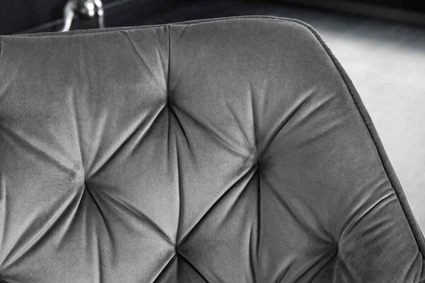Designová otočná židle Kiara II šedý samet