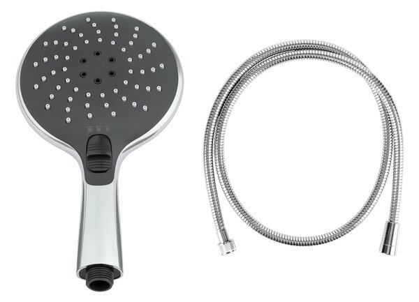 LIVARNO home Sada roztažitelné sprchové hadice a multifunkční sprchové hlavice, 2dílná, šedá (800005739)