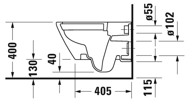 Duravit D-Neo - Závěsné WC Rimless®, 540x370 mm, bílá 2578090000