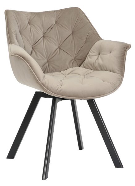 Designová otočná židle Kiara šampaňský samet