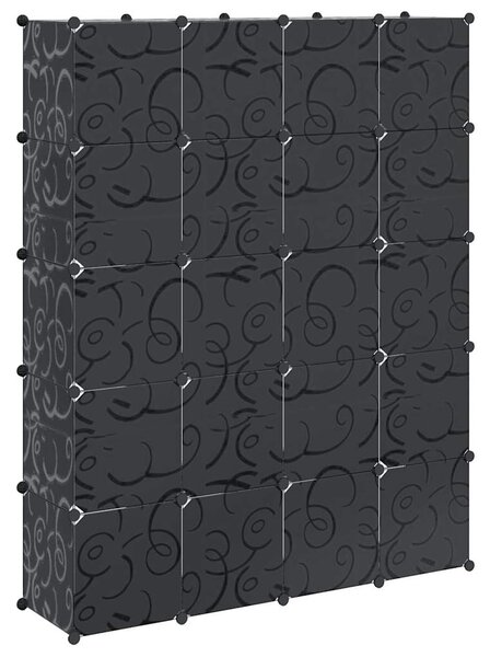 Modulární skříň se 14 přihrádkami černobílá 37 x 146 x 180,5 cm 240499