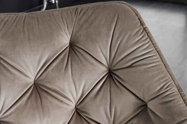 Designová otočná židle Kiara šampaňský samet