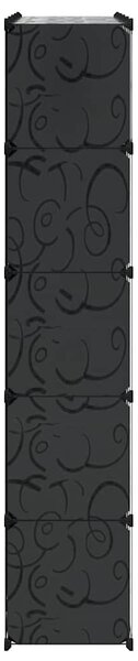 Modulární skříň se 14 přihrádkami černobílá 37 x 146 x 180,5 cm 240499