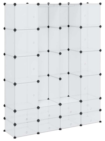 Modulární skříň s 18 přihrádkami bílá 37 x 146 x 180,5 cm 240502