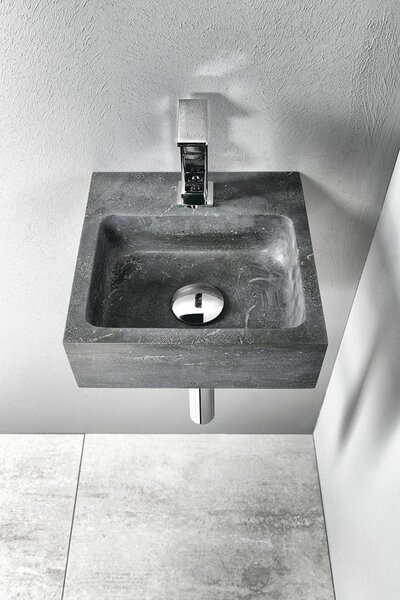 Sapho Sapho, BLOK kamenné umyvadlo 30x10x30 cm, černý Antracit, 2401-29