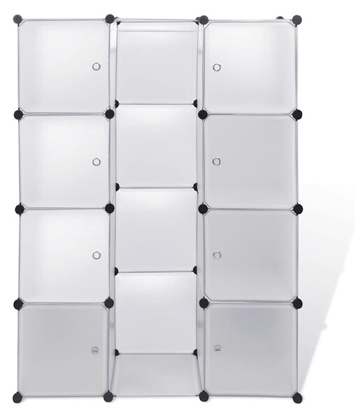 Modulární skříň s 9 přihrádkami 109x36,5x143 cm bílá 240498