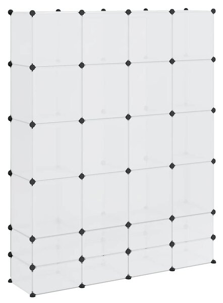 Modulární skříň s 18 přihrádkami bílá 37 x 146 x 180,5 cm 240502