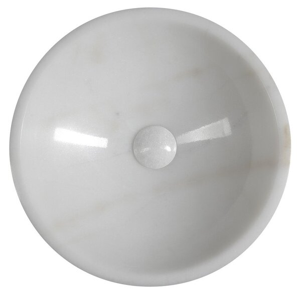 Sapho Sapho, BLOK kamenné umyvadlo průměr 40cm, bílý mramor, leštěný, 2401-34