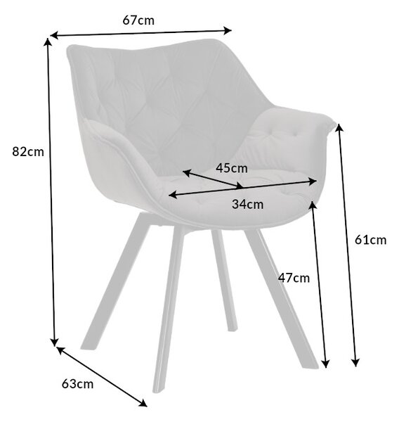 Designová otočná židle Kiara šampaňský samet