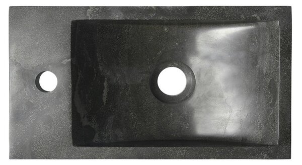 Sapho Sapho, BLOK kamenné umyvadlo 40x10x22 cm, otvor vlevo, černý Antracit, 2401-38