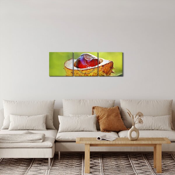 Obraz kaštanu (s hodinami) (90x30 cm)