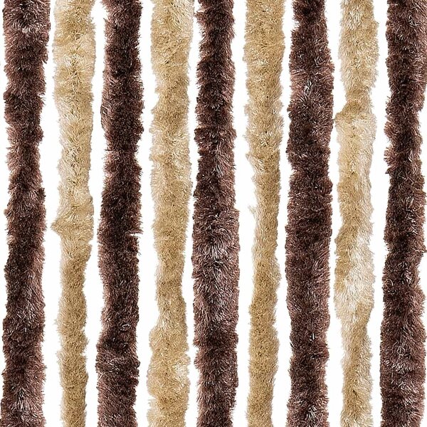 Závěs proti hmyzu béžový a světle hnědý 90 x 220 cm Chenille 240571