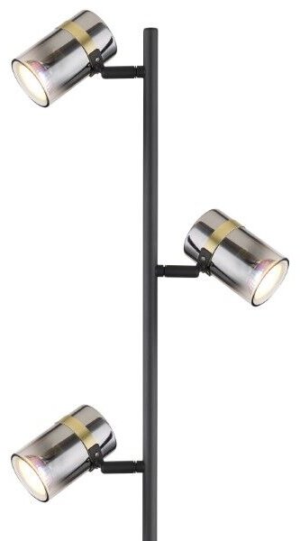 GLOBO 57916S TRABBY stojací lampa V1540mm 3xGU10 matná černá, kouřová