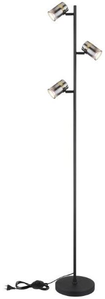 GLOBO 57916S TRABBY stojací lampa V1540mm 3xGU10 matná černá, kouřová