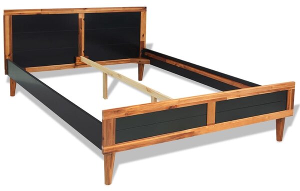 Rám postele černý masivní akáciové dřevo 140 x 200 cm