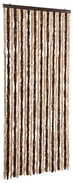 Závěs proti hmyzu béžový a světle hnědý 90 x 220 cm Chenille 240571