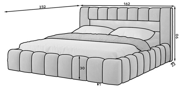 Béžová čalouněná dvoulůžková postel s úložným prostorem s roštem 140x200 cm Lamica – ELTAP