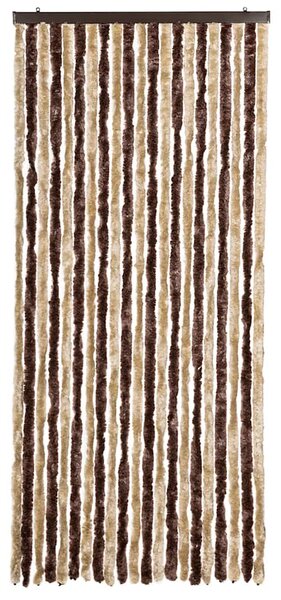 Závěs proti hmyzu béžový a světle hnědý 90 x 220 cm Chenille 240571