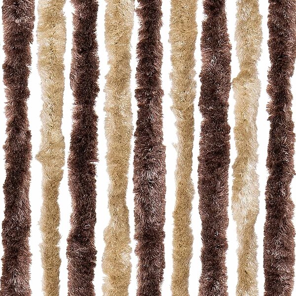 Závěs proti hmyzu béžový a světle hnědý 56 x 185 cm Chenille 284272