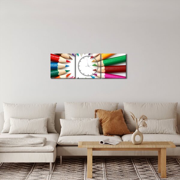 Obraz pastelek (s hodinami) (90x30 cm)