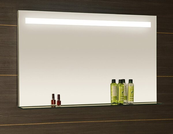 Sapho Sapho, BRETO LED podsvícené zrcadlo, skleněná police, 800x608mm, BT080