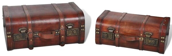 Truhla dřevěná 2 ks vintage hnědá 240575