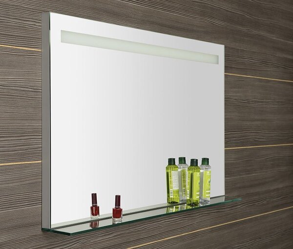 Sapho Sapho, BRETO LED podsvícené zrcadlo, skleněná police, 1000x608mm, BT100